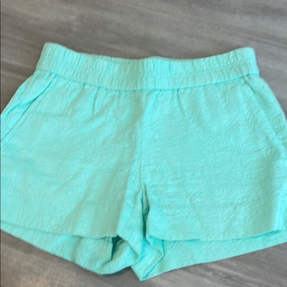 J crew mint textured pull on shorts